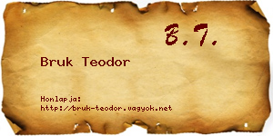 Bruk Teodor névjegykártya